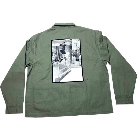 Vans Atiba Haze Military Overshirt Button Up Shirt Men Medium Green New with Tag - Picture 1 of 13